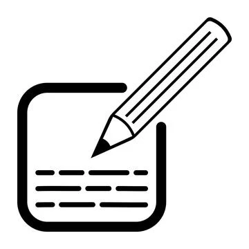 Icon edit write text entry with pencil square box. Stock Illustration