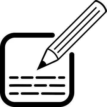 Icon edit write text entry with pencil square box Stock Illustration