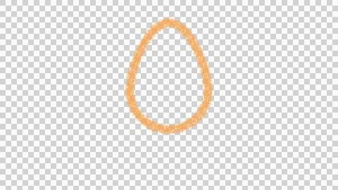 Icon egg is made of yellow grains of sand. Some grains of sand fall down. 스톡 일러스트