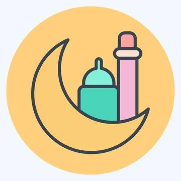 Icon Eid. related to Eid Al Fitr symbol. islamic. ramadhan. simple illustrati Stock Illustration