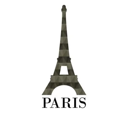 Icon eiffel tower on white background Illustrazione stock