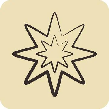 Icon Eight Pointed Star. related to Stars symbol. hand drawn style. simple .. Illustrazione stock