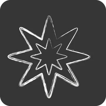 Icon Eight Pointed Star. related to Stars symbol. chalk Style. simple desig.. Stock Illustration