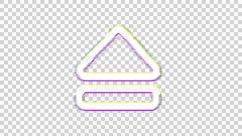 Icon eject is distorted. Glitch. Noise, chromatic aberration, geometric Stock Illustration