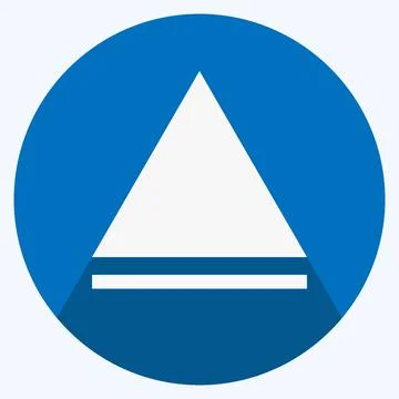 Icon Eject - Long Shadow Style - Simple illustration,Editable stroke Stock Illustration