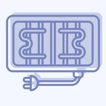 Icon Electric Grill. suitable for Kitchen Appliances symbol. two tone style.  Stock Illustration