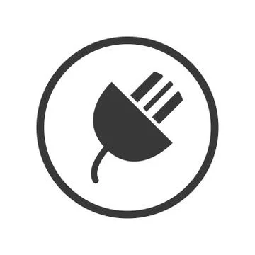 Icon of Electric Plug in Circle line - vector iconic design Stockillustratie