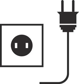 The icon of an electric plug with a socket. イラスト素材