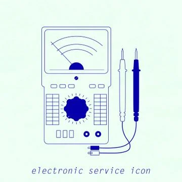 Icon of electrical measuring instrument. Vector illustration Stock Illustration