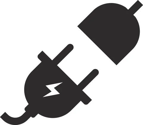 The icon of an electrical outlet with a plug. Stock Illustration