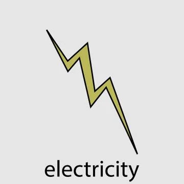 Icon electricity flat design lightning Stock Illustration