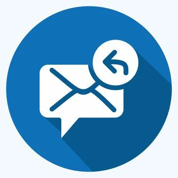 Icon Email Replay. suitable for Feedback symbol. Long Shadow Style. simple de イラスト素材