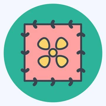 Icon Embroidered Pattern. suitable for Tailor symbol. color mate style. simpl Stock Illustration
