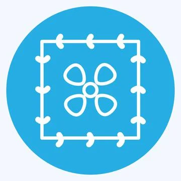 Icon Embroidered Pattern. suitable for Tailor symbol. blue eyes style. simple Stock Illustration