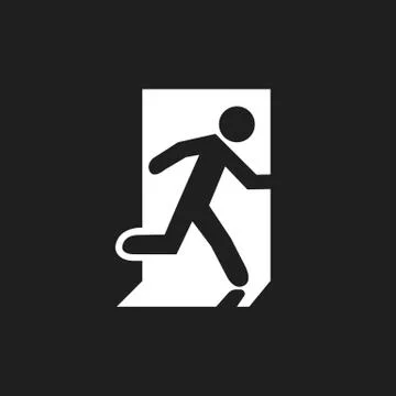 Icon emergency exit Stock Illustration