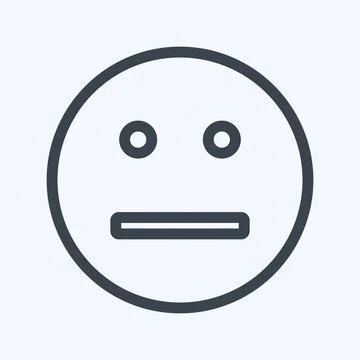 Icon Emoticon Not Talking. suitable for Emoticon symbol. line style. simple d Illustrazione stock