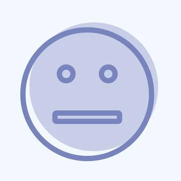 Icon Emoticon Not Talking. suitable for Emoticon symbol. two tone style. simp Illustrazione stock