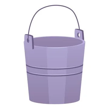 An icon of an empty iron bucket with a raised handle. Illustration