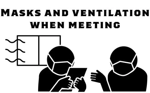 Icon to encourage ventilation with a mask when facing Stock Illustration