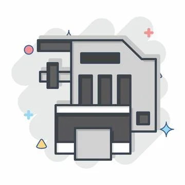Icon Engine Cooling System. related to Car Maintenance symbol. comic style... Illustrazione stock