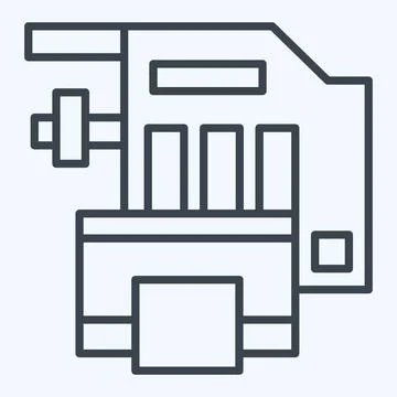 Icon Engine Cooling System. related to Car Maintenance symbol. line style. .. Stock Illustration