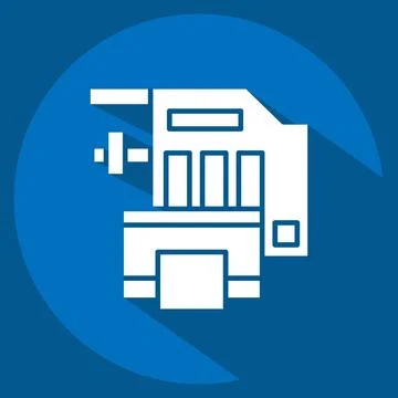 Icon Engine Cooling System. related to Car Maintenance symbol. long shadow .. Stock Illustration