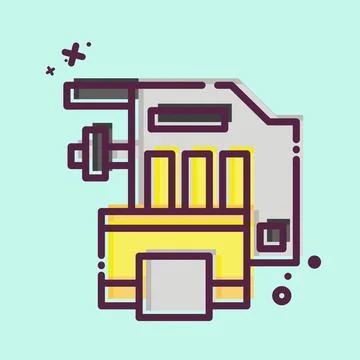 Icon Engine Cooling System. related to Car Maintenance symbol. MBE style. s.. Stock Illustration