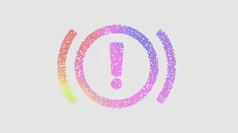 Icon engine warning is made up of LED square shapes that shimmer and flicker. Stock Footage 297245017