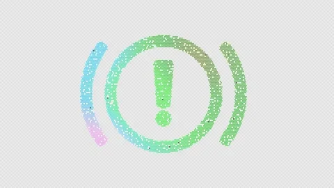 Icon engine warning is made up of LED square shapes that shimmer and flicker. Stock Footage 297246440