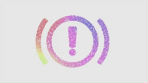 Icon engine warning is made up of LED square shapes that shimmer and flicker. Stock Footage 297247533