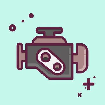 Icon Engine Warning. suitable for Automotive symbol. MBE style. simple design Stock Illustration