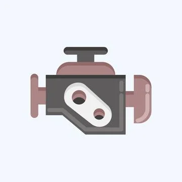 Icon Engine Warning. suitable for Automotive symbol. flat style. simple desig Stock Illustration
