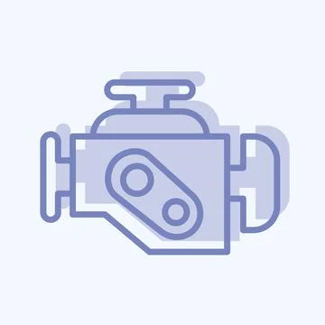 Icon Engine Warning. suitable for Automotive symbol. two tone style. simple d Stock Illustration