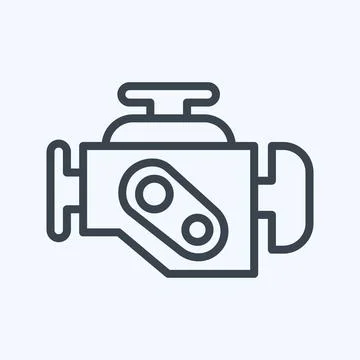Icon Engine Warning. suitable for Automotive symbol. line style. simple desig イラスト素材