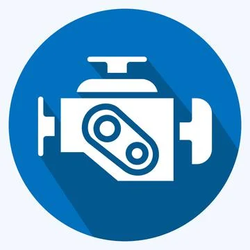 Icon Engine Warning. suitable for Automotive symbol. long shadow style. simpl 스톡 일러스트