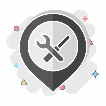 Icon Engineering. related to Location symbol. comic style. design editable Stock Illustration