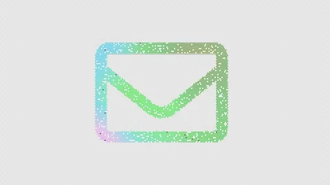 Icon envelope is made up of LED square shapes that shimmer and flicker. There Vídeo Stock 292346709