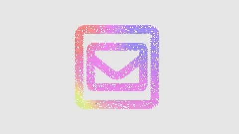 Icon envelope square is made up of LED square shapes that shimmer and flicker. Vídeo Stock 292342761