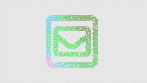 Icon envelope square is made up of LED square shapes that shimmer and flicker. Vídeo Stock 292347039