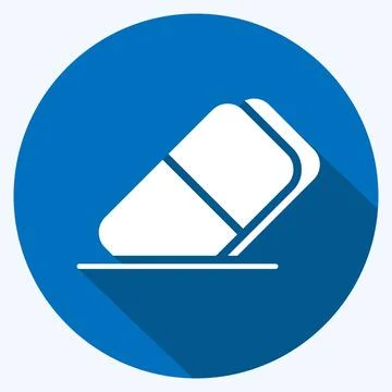 Icon Eraser. suitable for Paint Art Tools symbol. long shadow style. simple d Stock Illustration