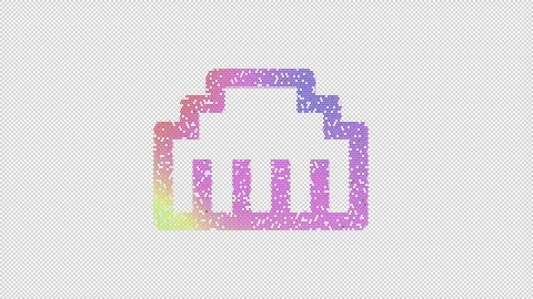 Icon ethernet is made up of LED square shapes that shimmer and flicker. There Stock Footage 297248108