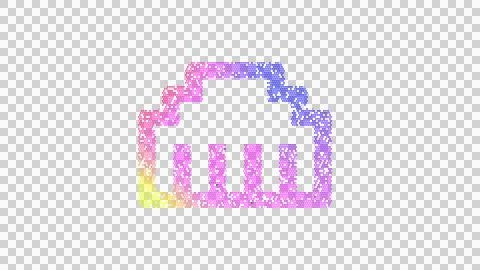 Icon ethernet is made up of LED square shapes. There are bright diodes and there Stock Illustration