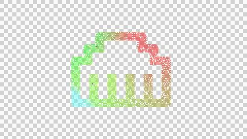 Icon ethernet is made up of LED square shapes. There are bright diodes and there Stock Illustration