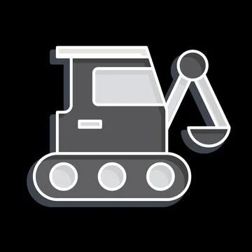 Icon Excavator. related to Building Material symbol. glossy style. simple d.. Ilustración de archivo