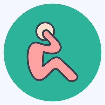 Icon Exercise. suitable for Healthy symbol. color mate style. simple design e Stock Illustration