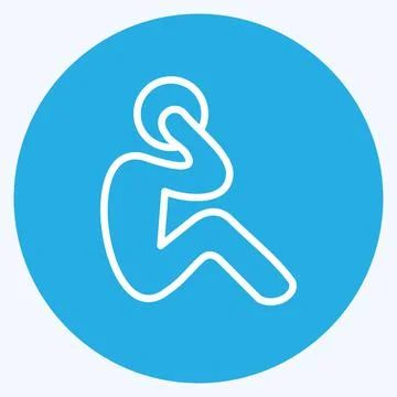 Icon Exercise. suitable for Healthy symbol. blue eyes style. simple design ed Stock Illustration