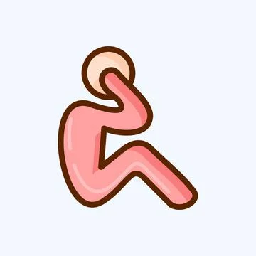 Icon Exercise. suitable for Healthy symbol. flat style. simple design editabl Stock Illustration