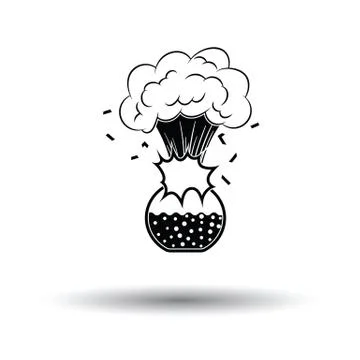 Icon explosion of chemistry flask Stock Illustration