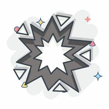 Icon Explosion. related to Mining symbol. comic style. simple design editab.. Stock Illustration