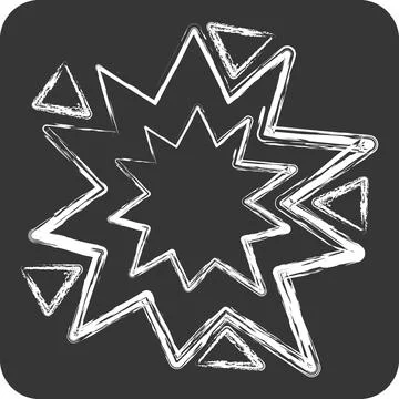 Icon Explosion. related to Mining symbol. chalk Style. simple design editab.. イラスト素材